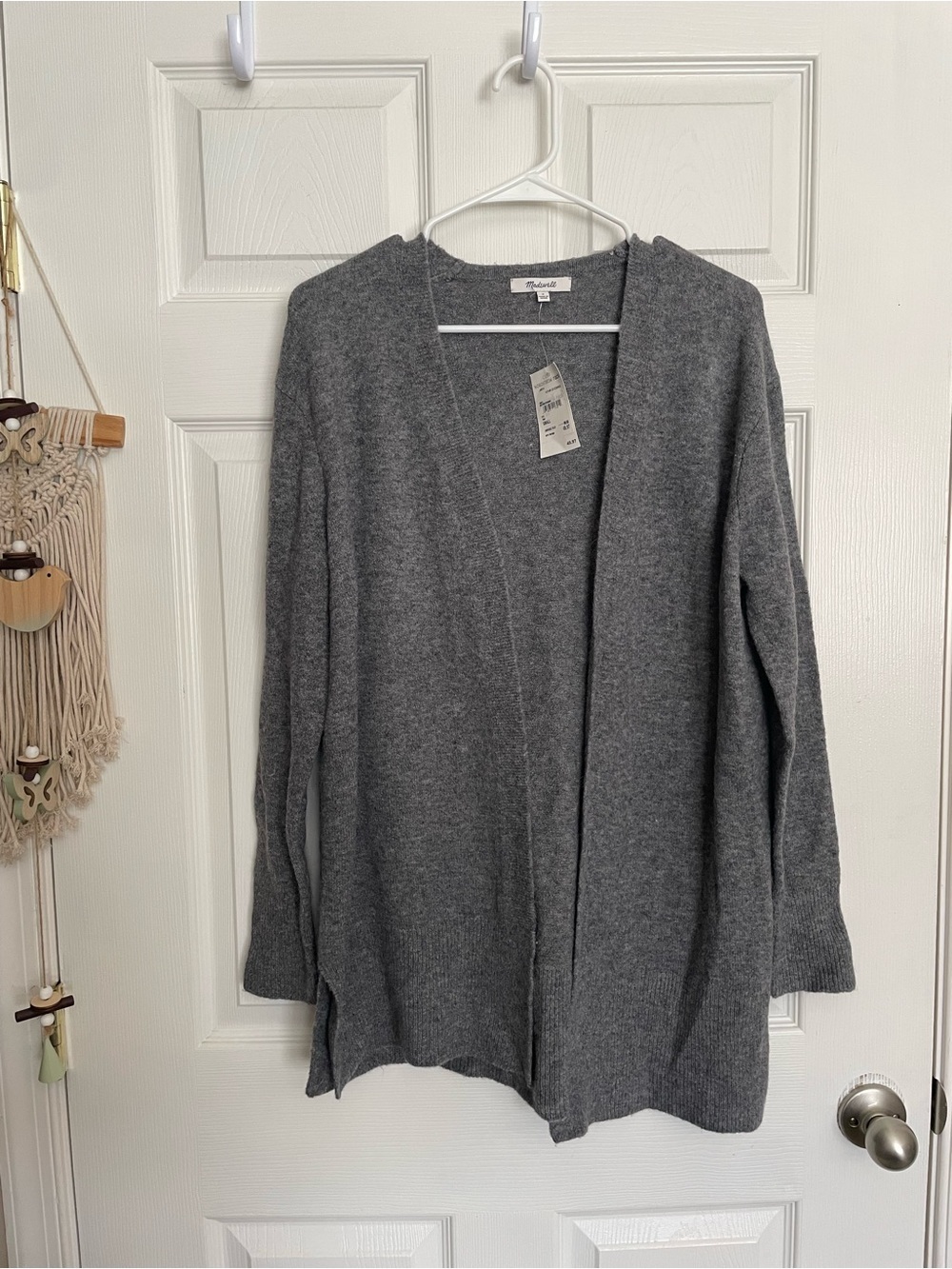 NWT Madewell Wool Blend Women’s size Small Open-Front Gray Cardigan Sweater